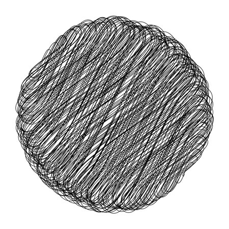 Circle Scribble. Hand drawn lines. Forms of pen scribbles. Spots, curves, linesのイラスト素材