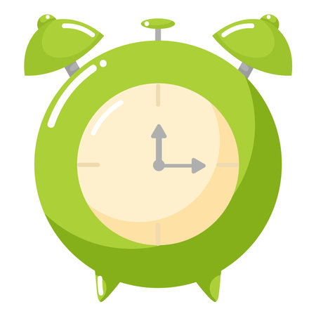 Cartoon alarm clock for kids. Vector school stationery illustrationのイラスト素材