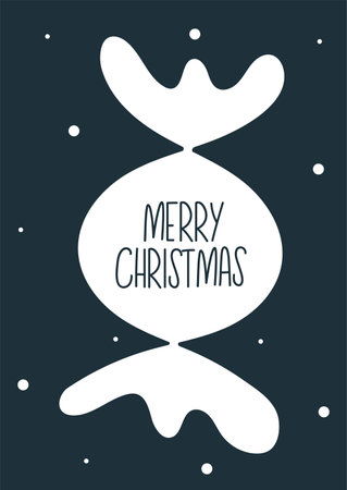 Creative simple greeting card for Christmas with hand drawn candy. Vectorのイラスト素材