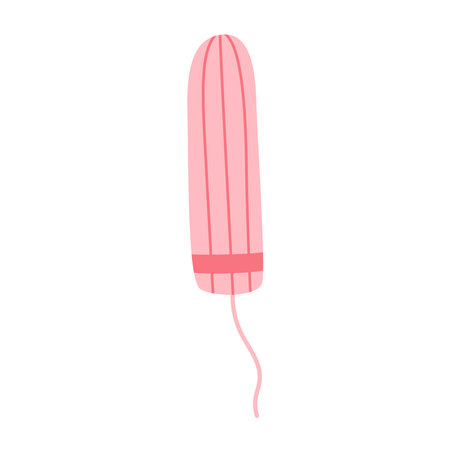 Woman tampon. Hygiene female product for menses. Menstruation protection in period.のイラスト素材
