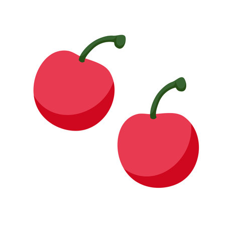 Illustration of two sweet cherries. Summer red berries. Fresh healthy food&#xA;のイラスト素材