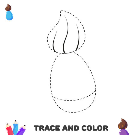 Handwriting practice for kids. Trace and color paint brush. School suppliesのイラスト素材