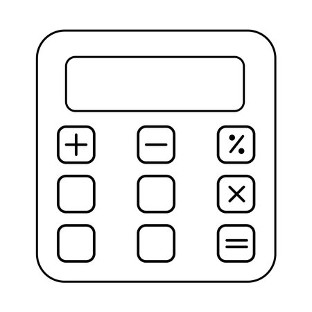 Calculator icon. Accounting calculator icon. Outline minimalist style. Calculate tool&#xA;のイラスト素材