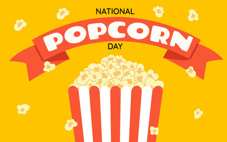 National popcorn day.  Banner design template. January 19.&#xA;のイラスト素材