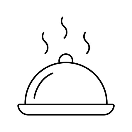 Serving tray with hot food icon. Editable stroke
のイラスト素材