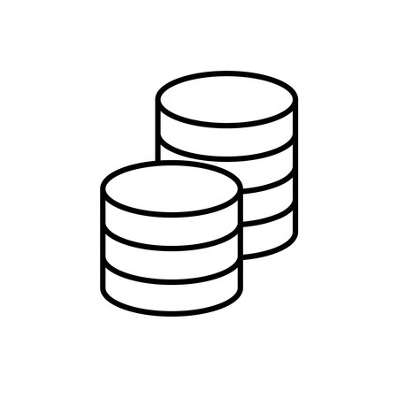 Stack of coins icon. Editable stroke money silhouette.  Ffinance wealth symbolのイラスト素材