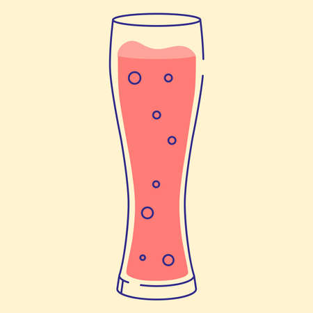 Beer long glass icon vector illustration, flat designのイラスト素材