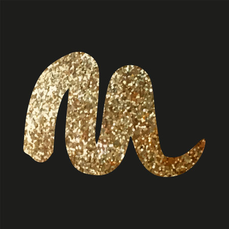 Glitter brush stroke. textured element. Golden paint stroke for your design isolated on black background.のイラスト素材