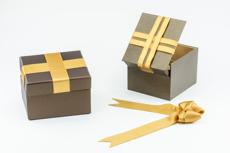 gift packages on white background