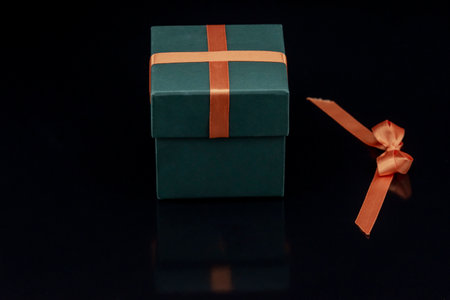 gift packages on black background