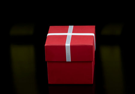 gift packages on black background