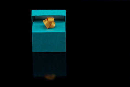 gift packages on black backgroundの写真素材
