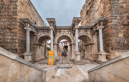 Tourists visit the ancient city of Tbilisi, Georgiaの写真素材