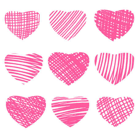 Marker hand drawn hearts. Vector illustration for your designのイラスト素材