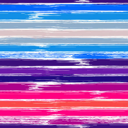Colorful striped seamless pattern with hand drawn brush strokes. Vector illustration for textile or paper print, web design, package, wallpaperのイラスト素材