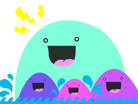 Happy bubble in the waterのイラスト素材