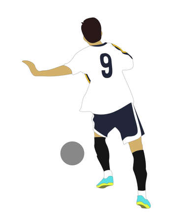 Soccer player with ballのイラスト素材