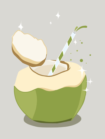 Coconut water Illustrationの写真素材
