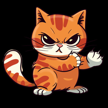 Cute red cat in cartoon style  illustrationの写真素材