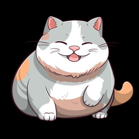 Cute cartoon cat isolatedの写真素材