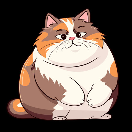 Cute cartoon cat sitting illustration.の写真素材