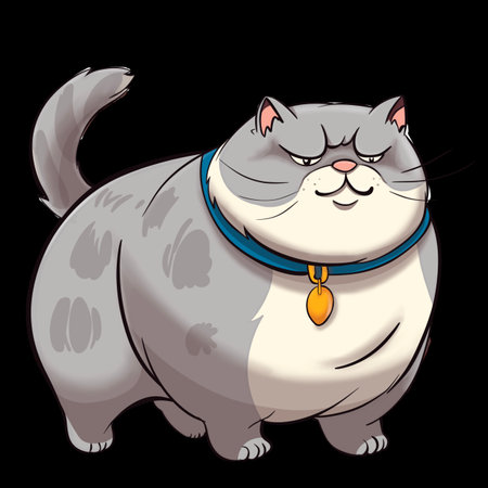 Cute cartoon gray cat isolated illustration.の写真素材