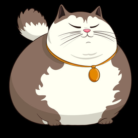 Cute cartoon cat with collar illustration.の写真素材