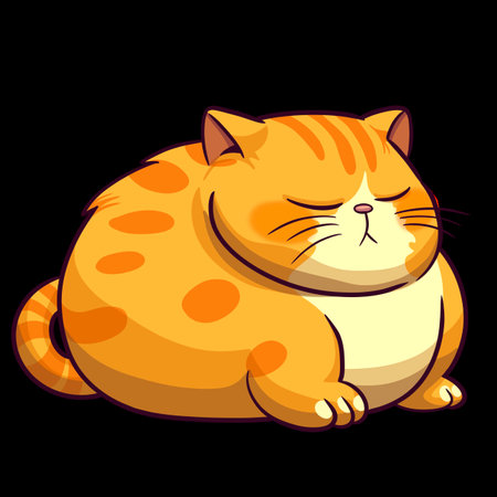 Cute cat sleeping, Cartoon illustration.の写真素材