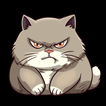 Angry cat illustrationの写真素材