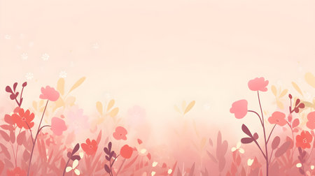 floral background with copy space for your text, vector illustration.の素材