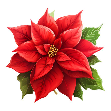 Christmas flower Poinsettia, illustrationの素材