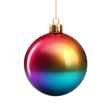 Colorful christmas ball isolated on white backgroundsの素材