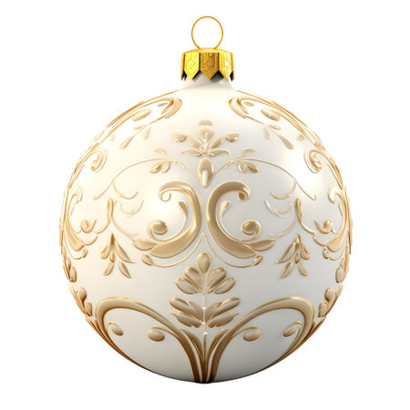 Christmas bauble isolated on a white background. 3d rendering.の素材