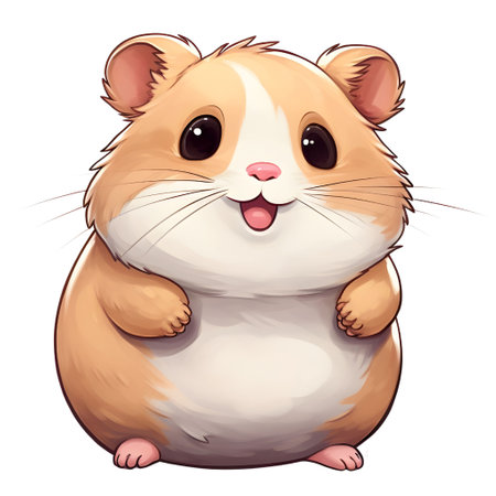 Hamster isolated on white background. Cartoon hamster.の素材