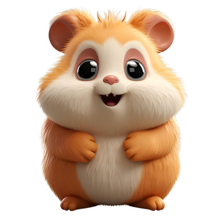 3d rendered illustration of a hamster with expression on his faceの素材