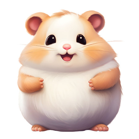 Cute hamster on white background. Cartoon hamster. Vector illustration.の素材
