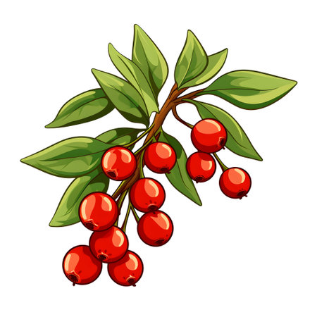 Branch of mistletoes illustrationsの素材