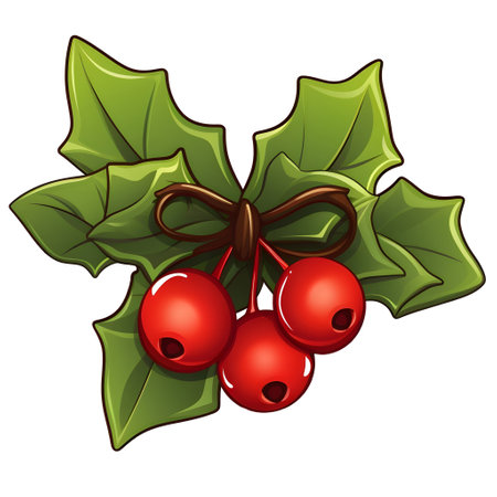 Branch of mistletoes illustrationsの素材