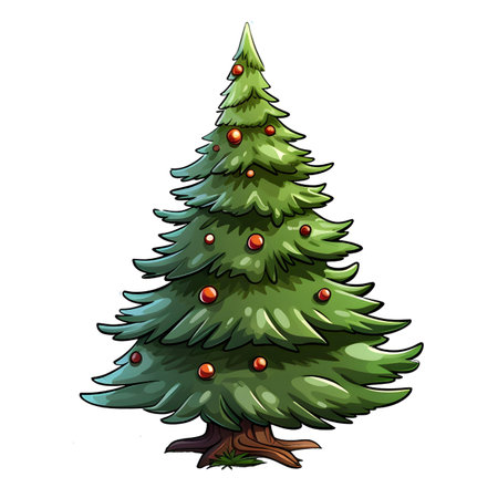 Christmas tree isolated on white background.の素材