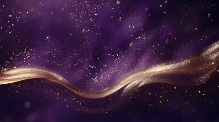 Abstract golden wave with bokeh effect.の素材