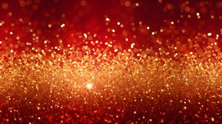 glitter vintage lights background. gold and red. de-focusedの素材