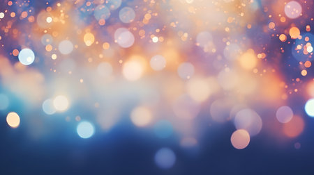 Festive Christmas background. Elegant abstract background with bokeh defocused lights and starsの素材