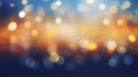 Abstract background with bokeh defocused lights and stars.の素材