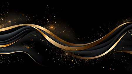 luxury abstract black and golden glitter illustration backgroundの素材