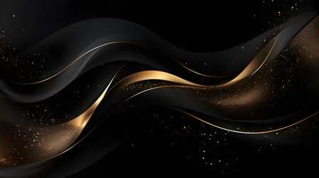 luxury abstract black and golden glitter illustration backgroundの素材