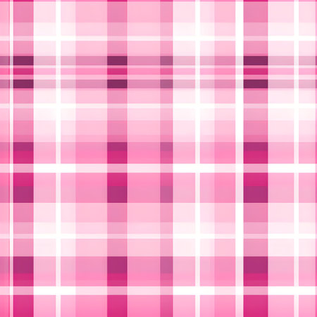 Seamless plaid pattern. Vector illustration. Pink and white colors.の素材