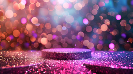 Abstract circular bokeh background. Christmas and New Year background.の素材