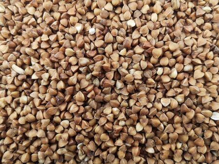 Brown buckwheat is an abstract background, texture.の写真素材