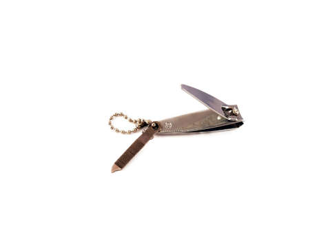 Pliers cut nails, female aesthetic manicure. Cosmetic nail scissors.の写真素材