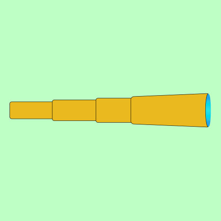 A detailed vector illustration of a classic golden telescope. Perfect for historical, nautical, or exploration-themed designs.のイラスト素材
